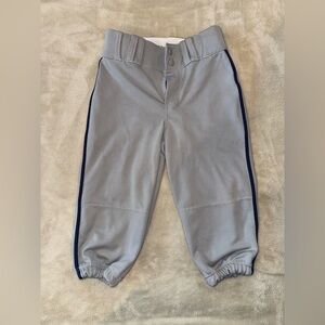 Champro Kids Gray Baseball Knickers with Navy Blue Piping